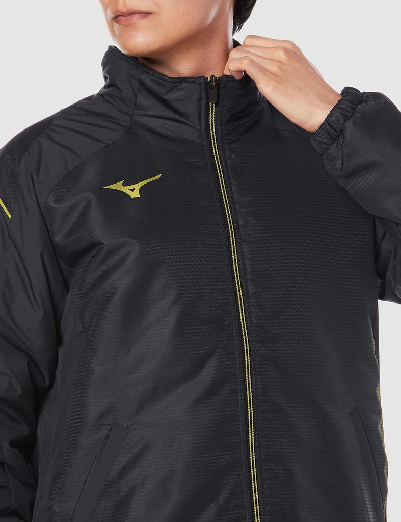 Mizuno MC Line Breath Thermo Insulated Warmer Cold Weather Size Size S Jacket, Moisture-Wicking, Heat-Generating, Protection, Black/Gold, 32ME1630,