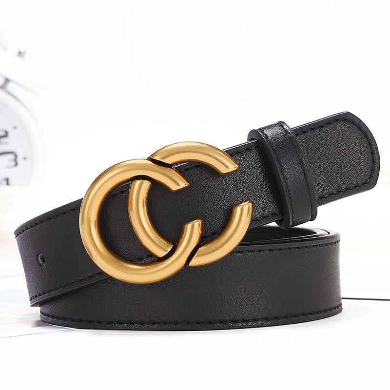 Dámský kožený pásek s přezkou Double G - Ležérní tenký pásek v pase k šatům