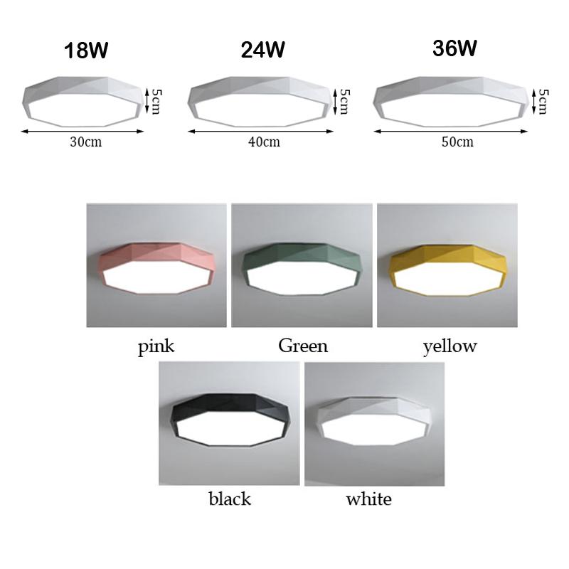 Modern LED Macaron Skylight Lighting Fixtures Simple Octagonal Ceiling Lamp  Lamp For Bedroom