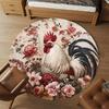 1PC Rooster Flowers Office Round Area Rug, Under Office Chairs Bedroom Living Room Home Decor, Carpet for Office -1110030