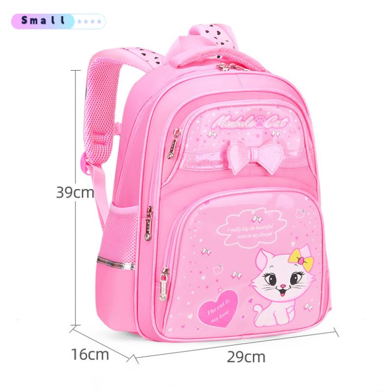 New PU Leather School Bag Korean Fashion Girls Backpack Cute Cat Orthopedic Waterproof Backpack