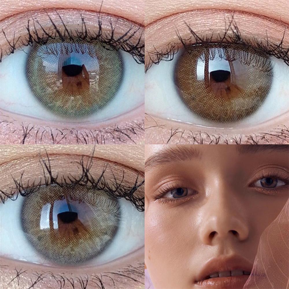 

Мягкие контактные линзы для глаз Iris, мятные, янтарно-розовые, высококачественные, натуральные, маленькие, красивые, для близорукости, по рецепту