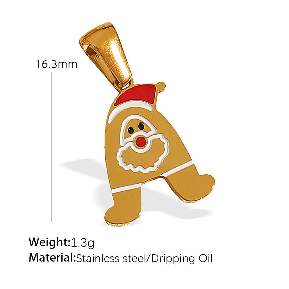 Titanium steel plated 18k gold accessories Christmas design elements series pendant on the new cute cartoon Internet celebrity jewelry