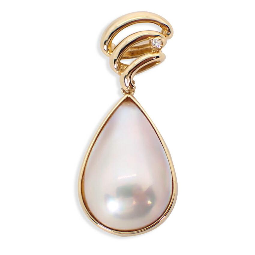 

[Б/У] TASAKI/TASAKI K18 Mabe Pearl Pendant Top /g376-43