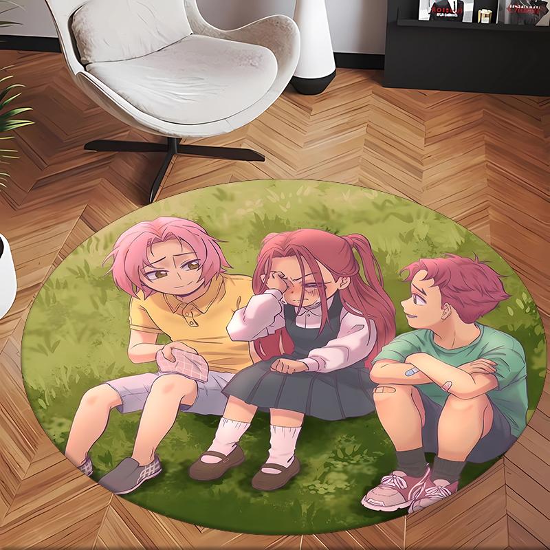 Kpop Demon Hunters (14) Round Office Rug Decorative Floor Rug for Office Bedroom Living Room and Home Space