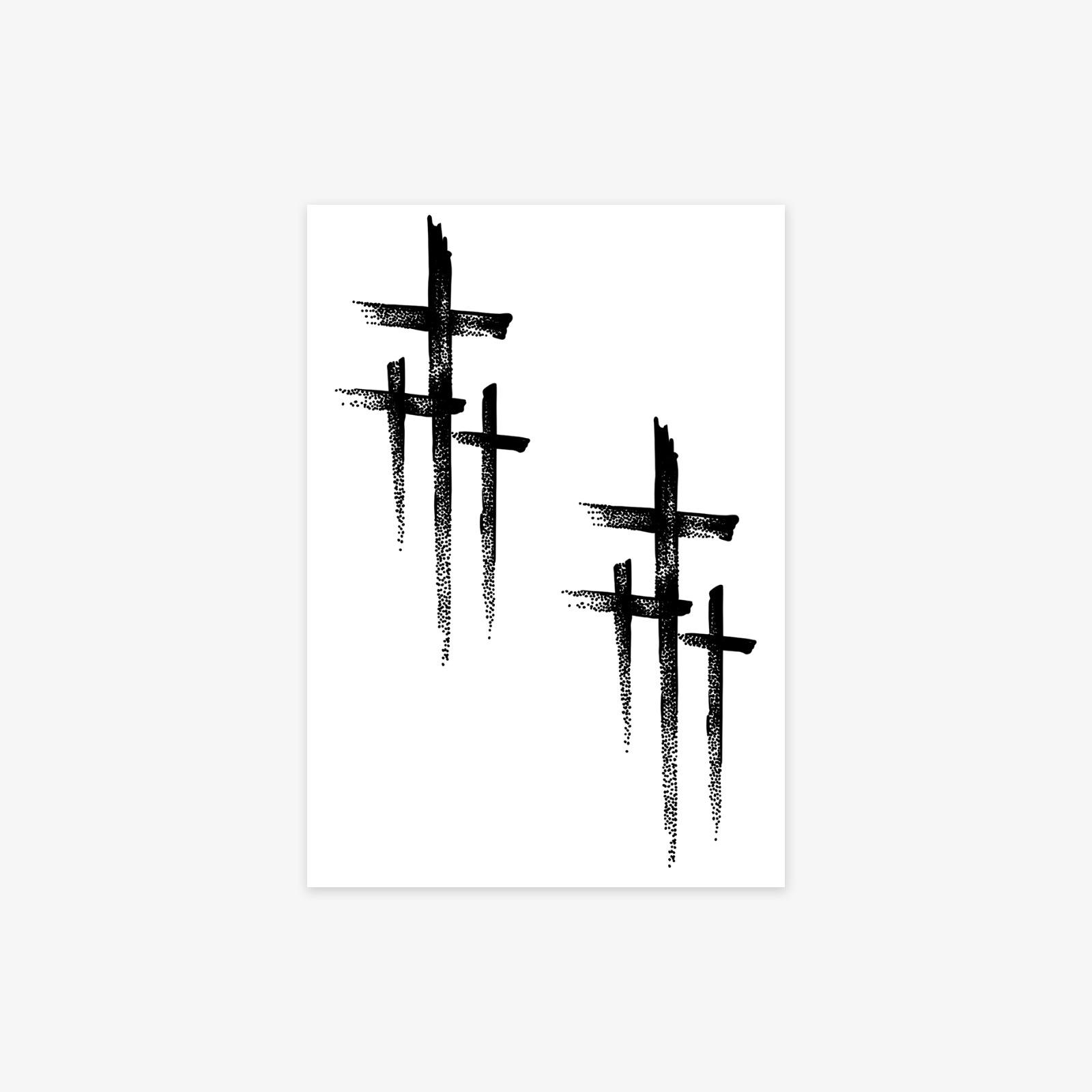 Tattoo Sticker Premium Sense Domineering Personality Wind Cross Hand Neck Tattoo Sticker 7*10