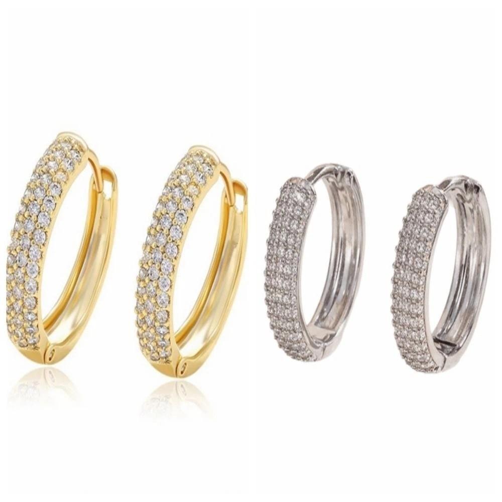 Temperament Zircon Hoop Earrings Ear Jewelry Women Sparkling Earrings For Women
