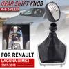 Car R6-Speed Gear Shift Knob Lever Change Leather Gearbox Shifter Cover For Renault Laguna 3 MK3 2007-14 Manual Car Accessories