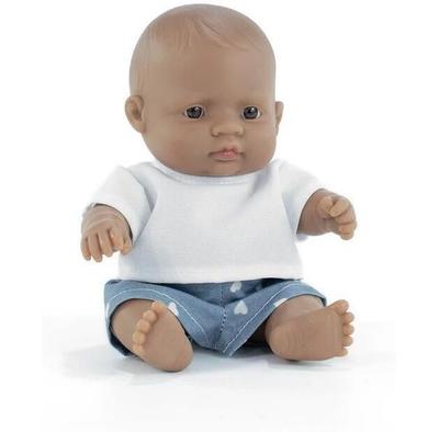 Miniland Latine Doll 21 Cm In a Shirt and Shorts Boy My Friends & Me