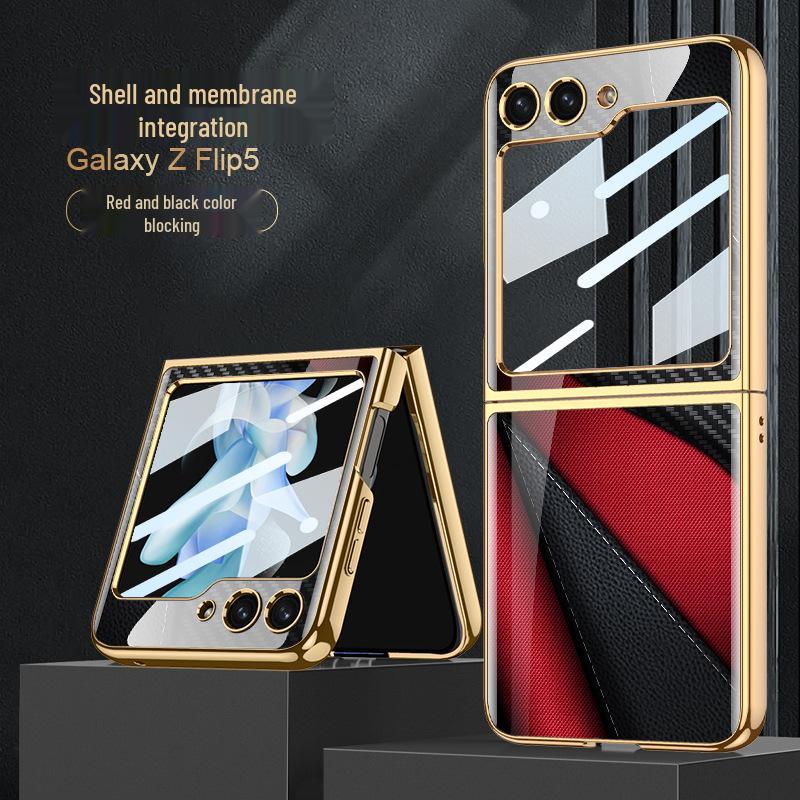 Samsung Galaxy Z Flip 5 Anti-Drop Luxury Glass Case - Full Coverage