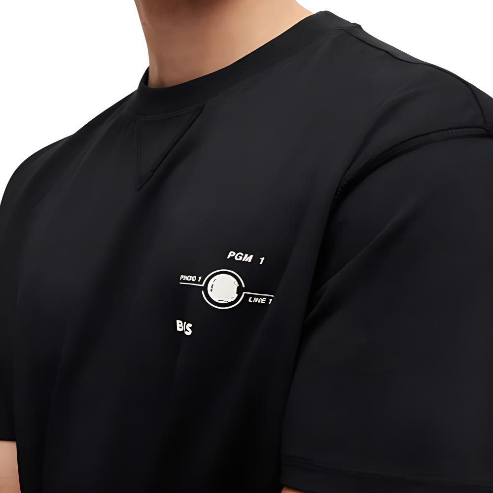 HUGO BOSS T-Shirts Men's Black Crew Neck Moderate Straight Fit 50510218-001