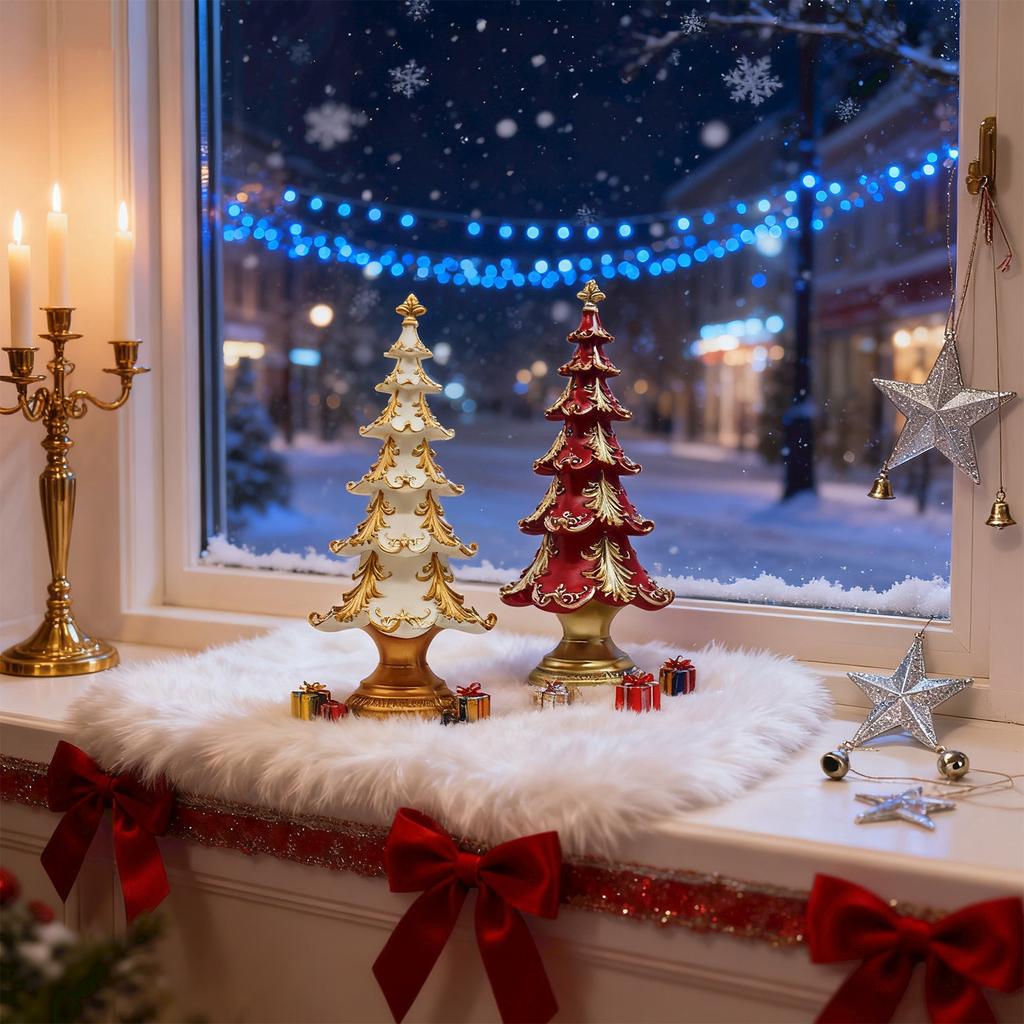 Julgransprydnader Snöträd Hemdekoration Hantverk Skrivbord Julstämning Gåva