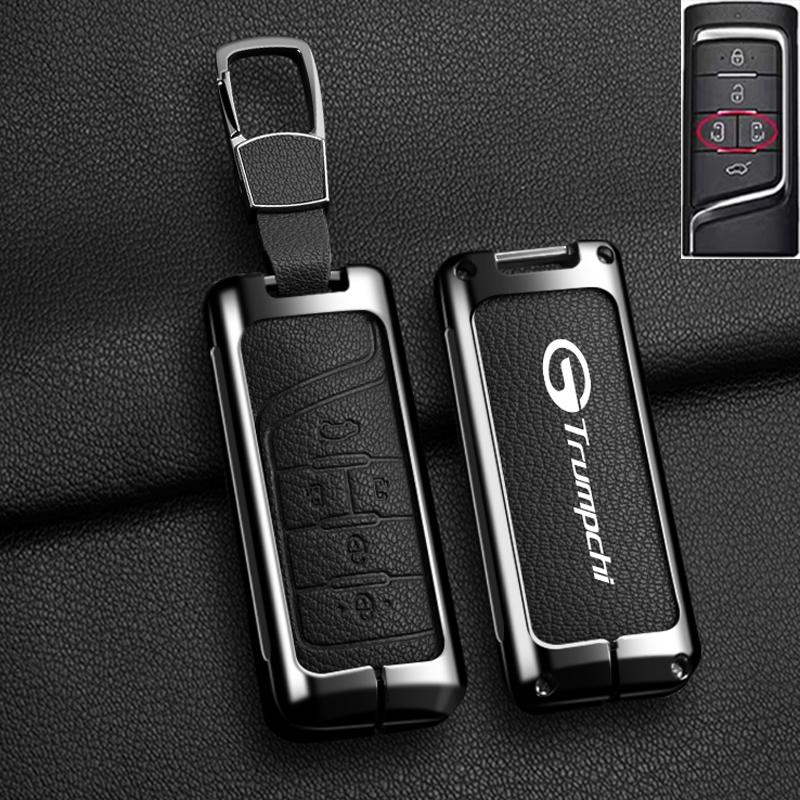 Auto Smart Key Fob Cover Case Fit For Gac Trumpchi Gs7 Gs8 Gm8 Gs5 Ga6 Gm6 Zinc Alloy Genuine Leather Key Fob Protect Mount Remote Automotive Auto