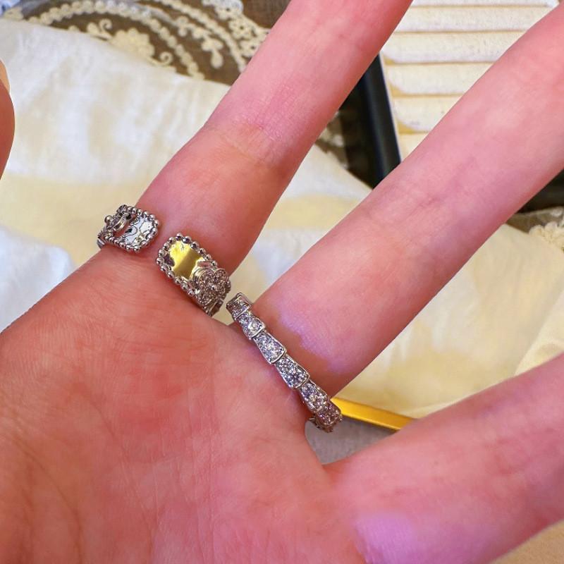 Elegant Green Snake Bamboo Ring For Women Adjustable Accessory Fashion