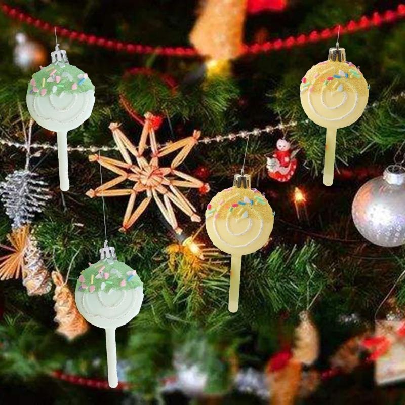 Elegant Candy Color Christmas Tree Hanging Pendant Colorful Baubles for Holiday Decoration Indoor and Outdoor Ornament
