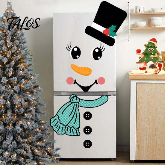 Removable Seasonal Wall Stickers Christmas Snowman Stickers, DIY Decorative Emoticon for Holiday Party Supplies, Festive Surface Decorations