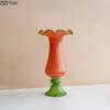 Creative Lotus Leaf Ruffle Glass Vase Plant Pots Table Decoration Flowers Arrangement Modern Floral Vase Room Aesthetic Decor