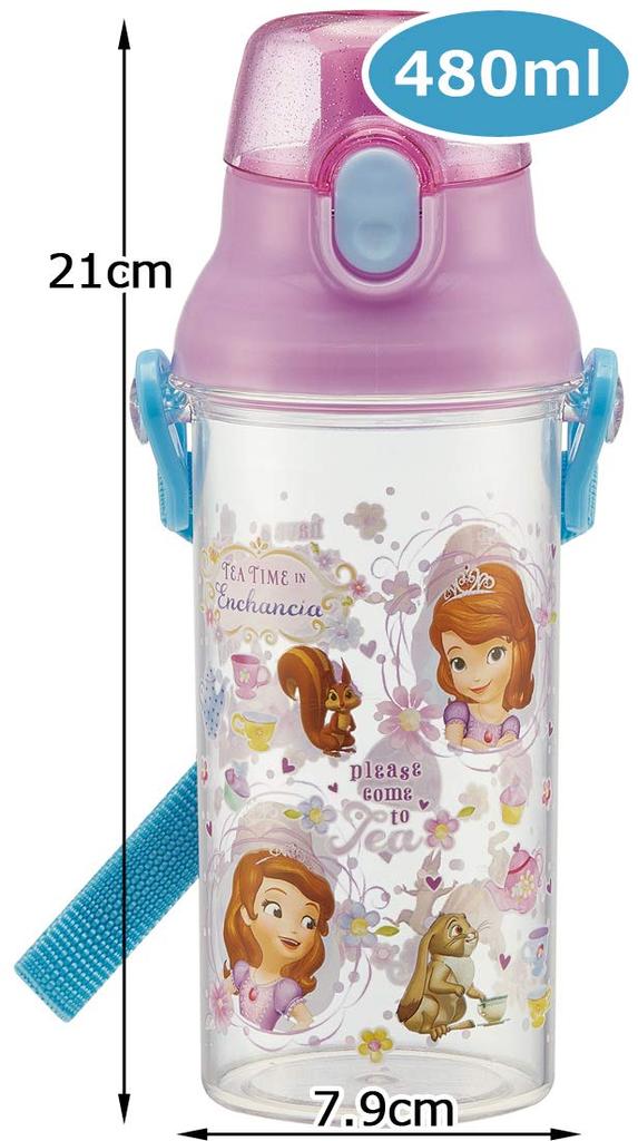 Skater Water Bottle Clear Bottle 480ml Sophia 19 Disney PSB5TR Children's