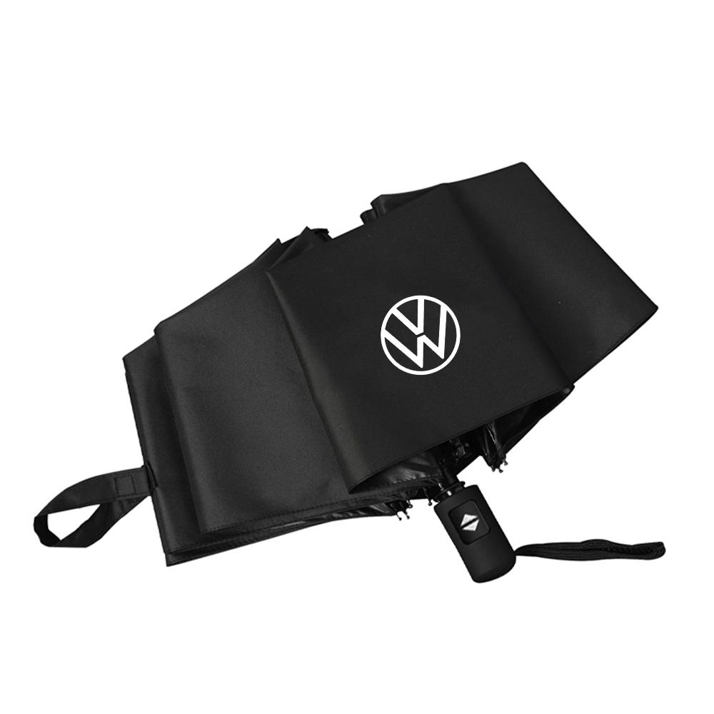 

For VOLKSWAGEN VW 1pc For VW Car Badge Black Umbrella Rain Women Men Automatic Wind Resistant Rainproof Snow blocking Outdoor Po