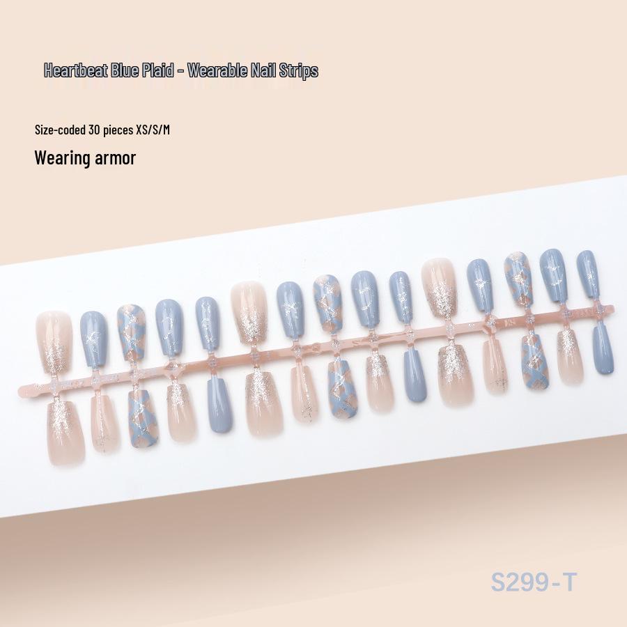 Girly Glitter Striped Nail Art Tips - 30 Pieces