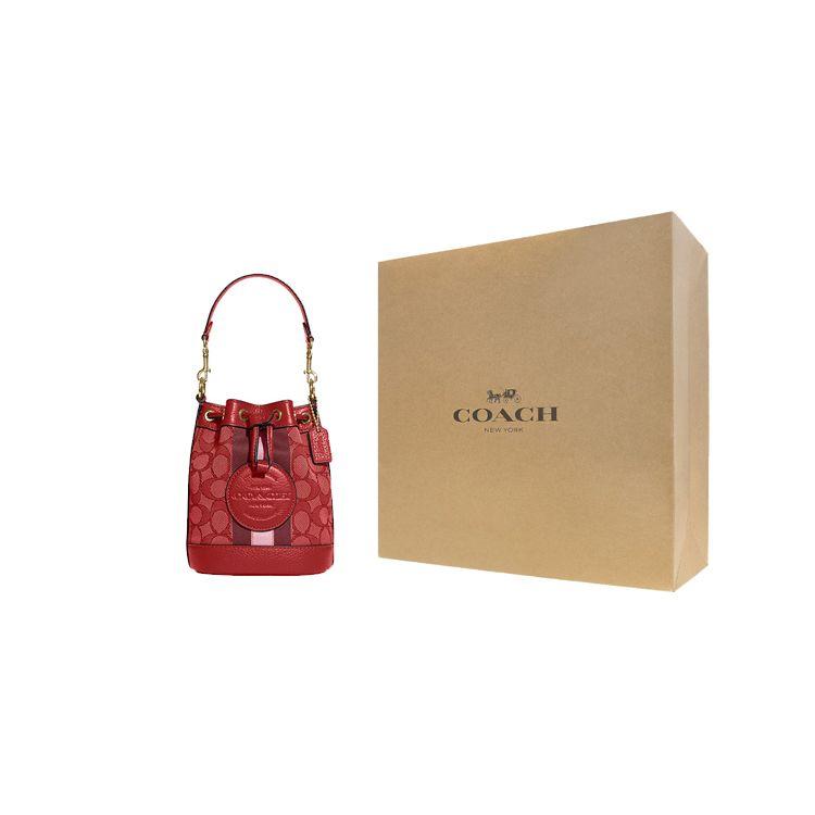 Coach Dempsey 14 Classic Floral Drawstring Bucket Bag Women bags Red C8322-IMP2Z