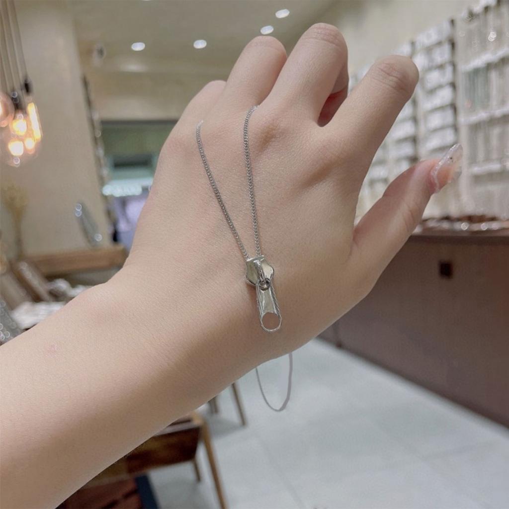 Alloy Zippers Necklace Adjustable Length Clavicle Chain Personalized Neckchain Fashionable Jewelry for Men and Women