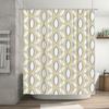 Modern Floral Print Shower Curtain Waterproof Bathroom Decor for Home Decoration Cream Grey White Geometric Pattern Design
