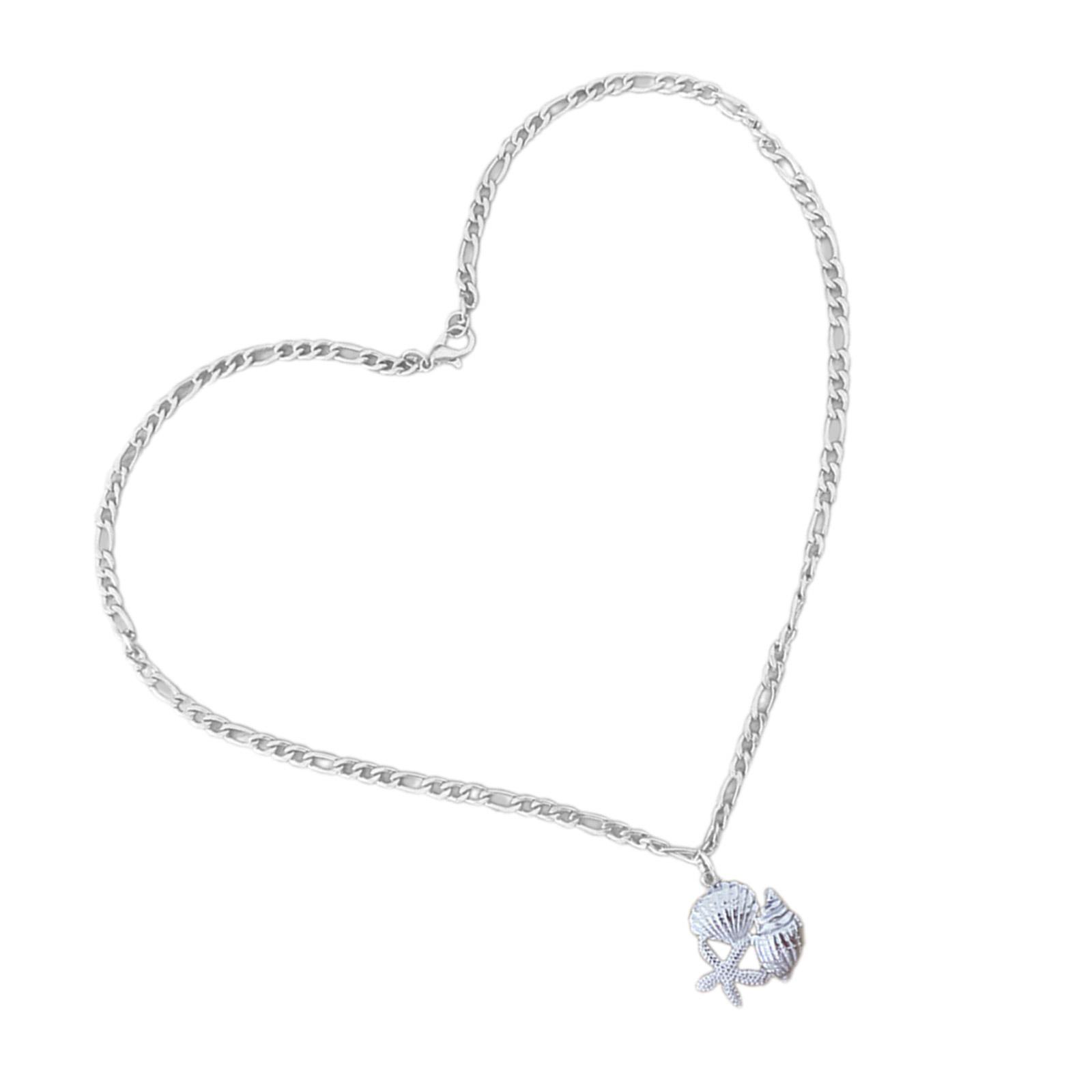 

Elegant Sea shell Pendant Necklace Neck Chain Accessory Showcasing Marine Charm Ideal for Unique Jewelry Seekers 1 срібний