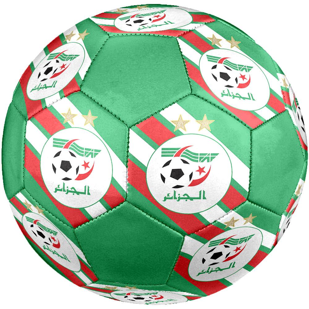 Algeria National Football Logo Size 5 Soccer Ball, Machine-Stitched PVC, Durable & High Bounce, All Ages Fit, Fan Merchandise, Matches & Outdoor Use.