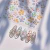 1pc Colorful Flower Nail Decals Summer Decoration Sticker Self-adhesive Embossed Featuring Five-Petal Design for Nail Art