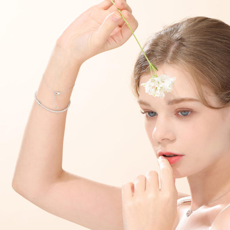 dieuamour silver 925 muse tennis ankle bracelet