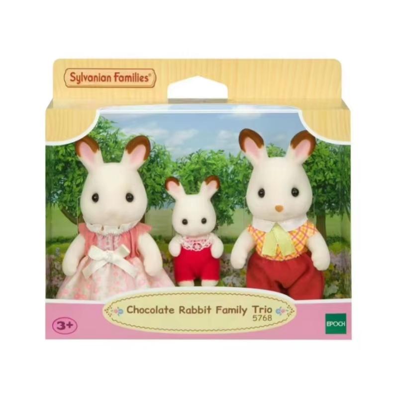 In Stock Sylvanian Families Triplet Series Anime Mini Baby Persian Cat Action Figure Doll Accompanying Parent-Child Toy Kid Gift