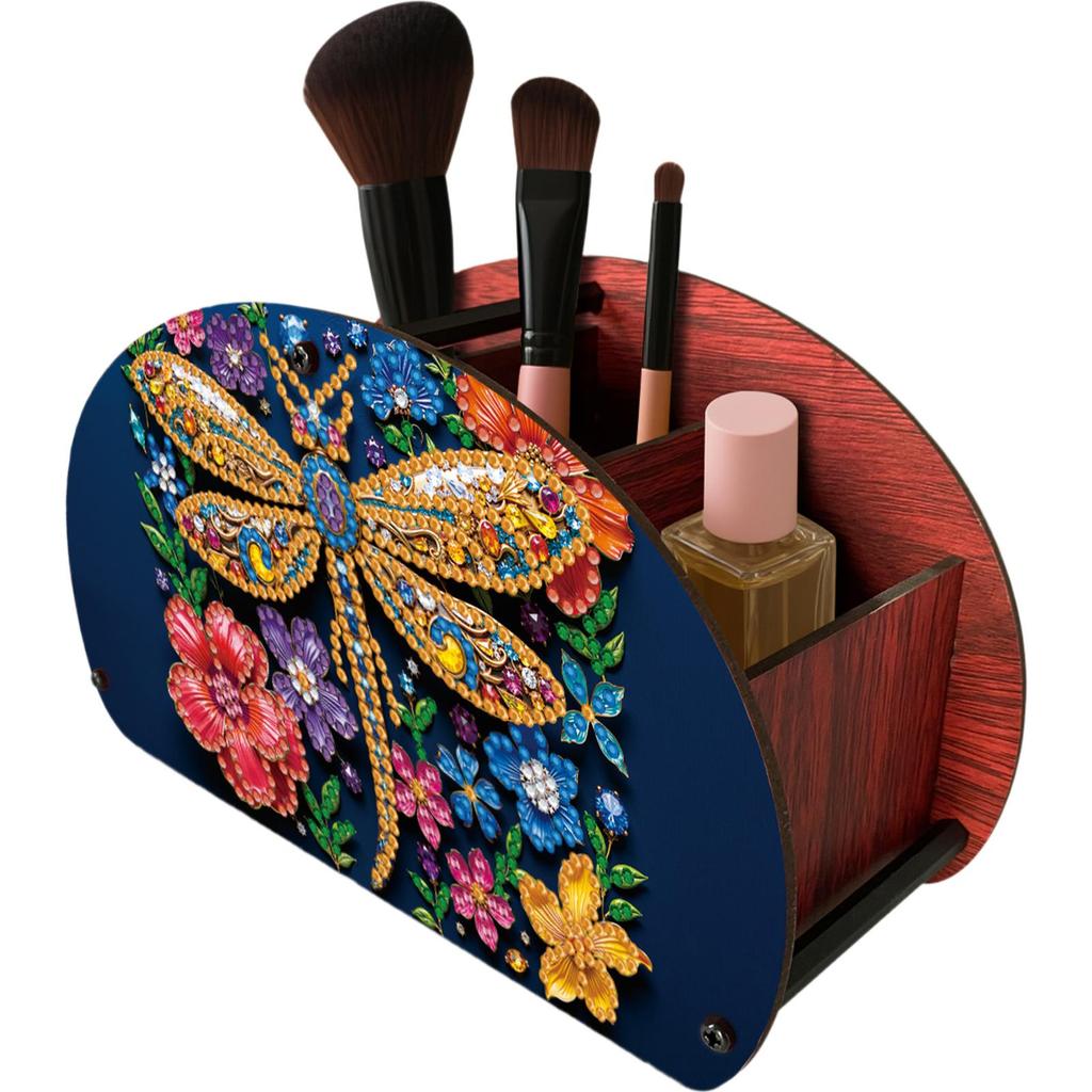 Completed Diamond Art Wooden Storage Box Handmade Storage Holder Case Makeup Brush Storage Box for Women Gifts Desktop Decor