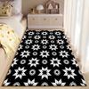 Black and White Geometric Star Pattern Carpet for Living Room Decor Suitable for use as an anti-slip for living room bedroom sofas
