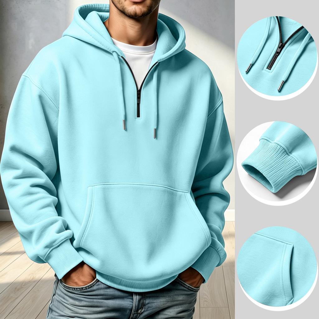 Men's Casual Hoodie Sweatshirt with Drawstring for Everyday Wear