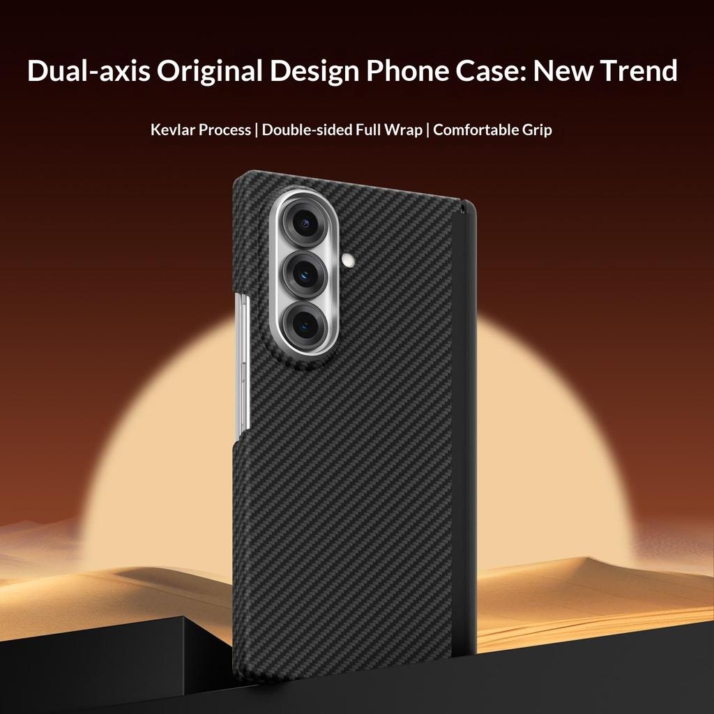 GKK For Samsung Galaxy Z Fold7 5G Case Kevlar Texture Dual Axis PC Slim Phone Cover Magnetic Hinge Protection