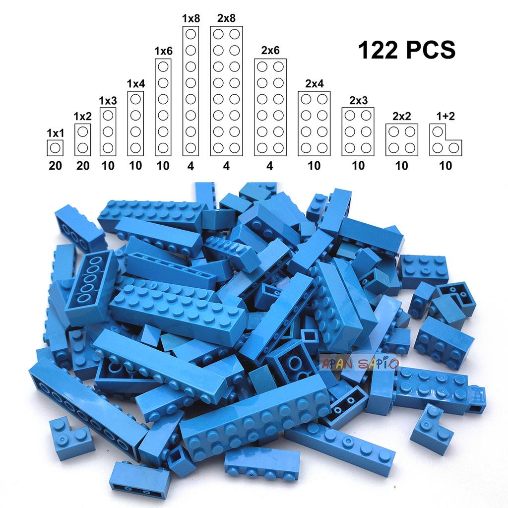 122pcs Thick Figures Bricks 12 Size DIY Building Blocks Educational Creative Size Compatible With 3001 Plastic Toys for Children