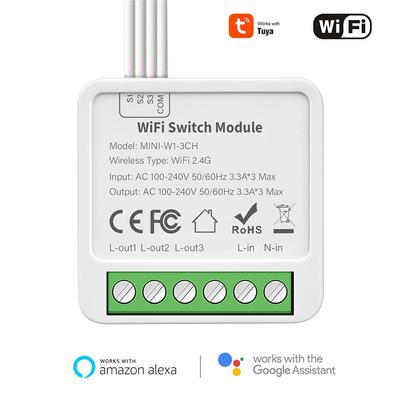 Tuya Mini 2/3/4 Gang Wifi Smart Switch 2 Way Module On Off Breaker Wireless Remote Voice Switches For Google Home Alexa Alice