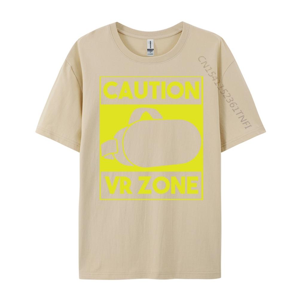 Caution Vr Zone Vr Gaming Virtual Reality Gamer Oversized T Shirt Brand Clothing Tshirt Funny Camiseta