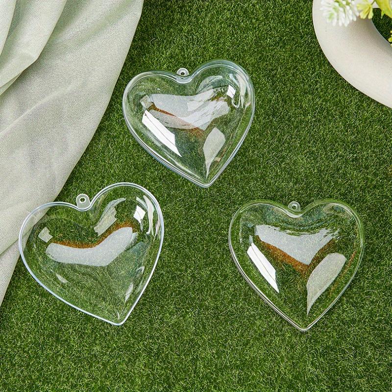 

10pcs Plastic Heart Balls, Clear Fillable Balls, Heart Shape Decorative Ball, Home Hanging Ornaments Decorations, DIY Crafts 6cm 10pcs