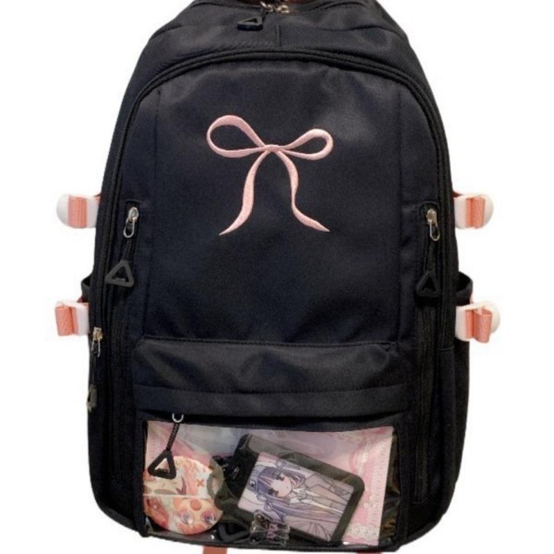 Wind High Value Versatile Girl Small Schoolbag Large Capacity Small Junior High School Student Embroidered Bow Backpack