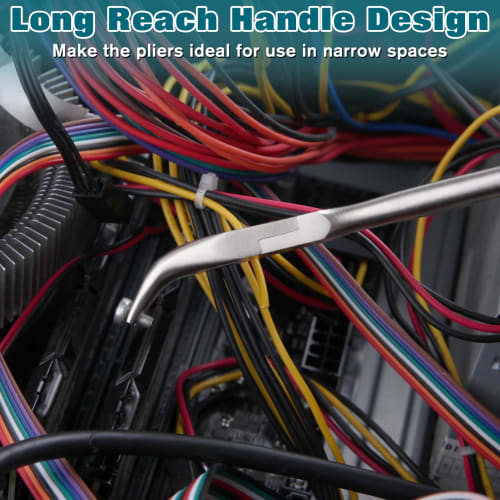 SPEEDWOX Long-Nosed Bent Nose Pliers, Ideal for Hard-to-Reach Spaces, 45 Vertical Bend, Micro, Compact, Spring-Loaded, Lightweight, Long, Precision W