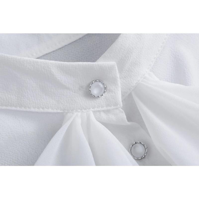 Vintage Stojáček Falešný Límec Dámský Odnímatelný Přední Díl Košile Vázání Falešný Límec pro Ženy Halenka Svetr Klopa Top Doplňky