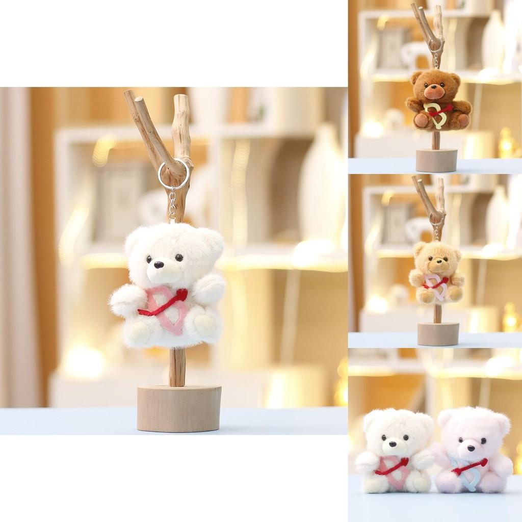 Cartoon Plush Bear Keychain With Soft Short Plush For Girls Gift And Bag Decor