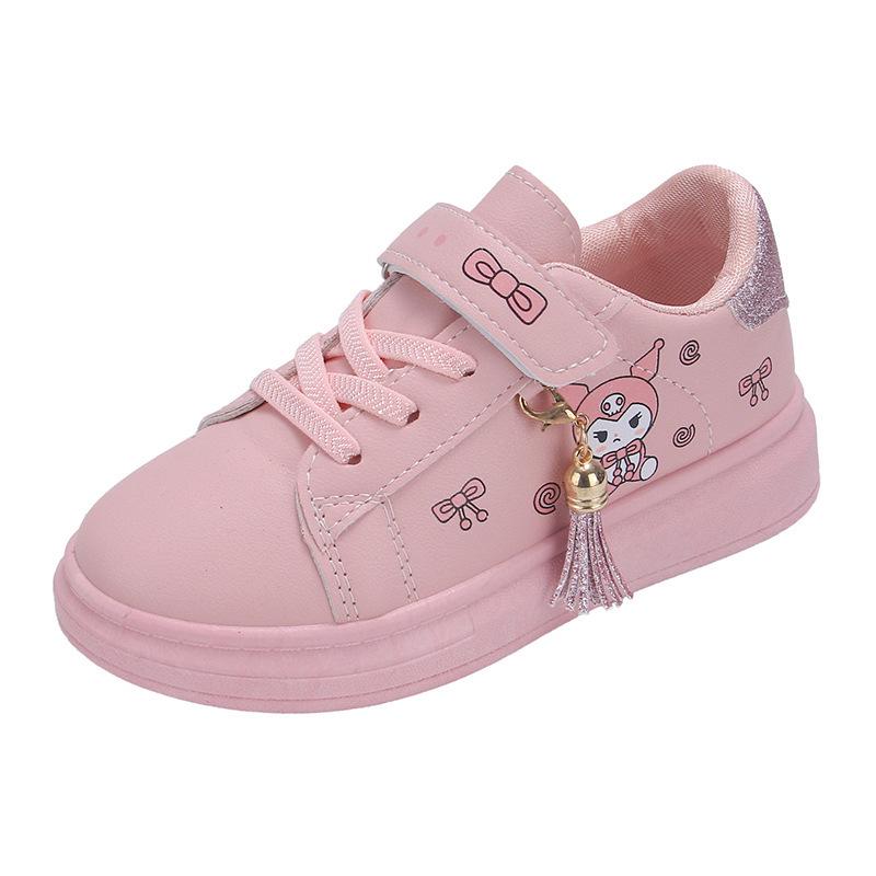 Girls' Soft Sole Waterproof Leather Sneakers - New for Spring/Autumn 2025, Non-Slip Running Shoes