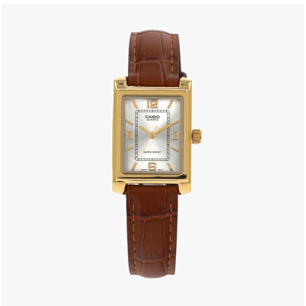 Casio Analogowy Kwadratowy Damski Zegarek Skórzany Ltp 1234gll 7adf