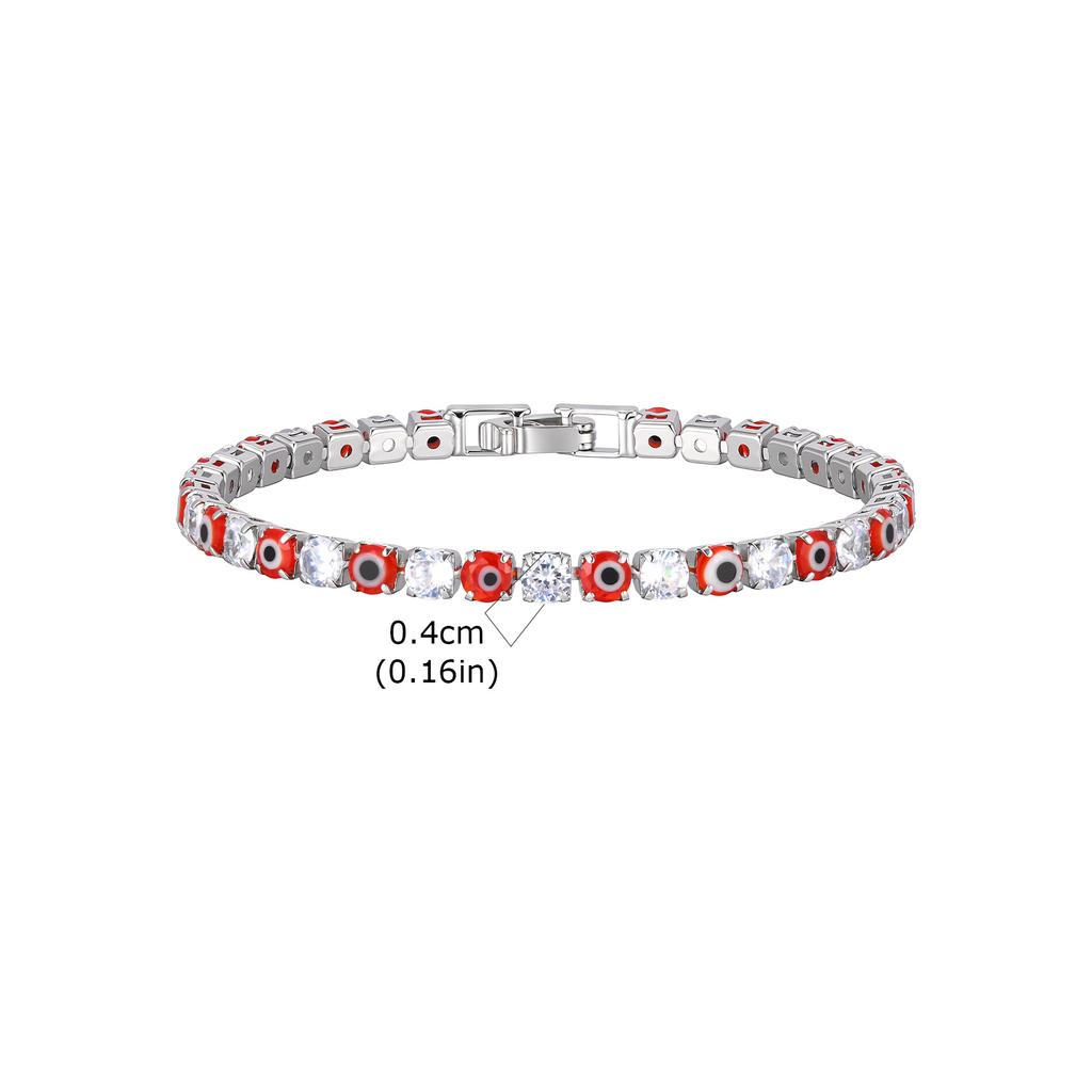 Bohemian Fashion Evil Eye Tennis Bracelet AAA Cubic Zircon Turkish Blue Devil Eye Chain Bracelets for Women Luxury Jewelry Gift