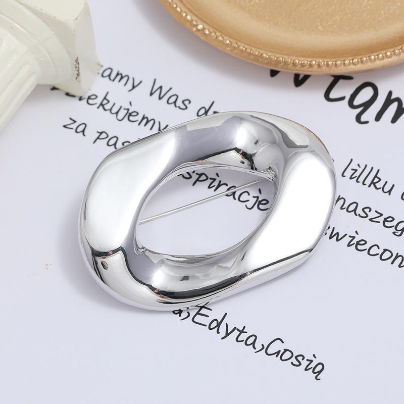 Fashion Simple Irregular Ring Brooch Female Personality Versatile Temperament Corsage Pin Cardigan Suit Accessories