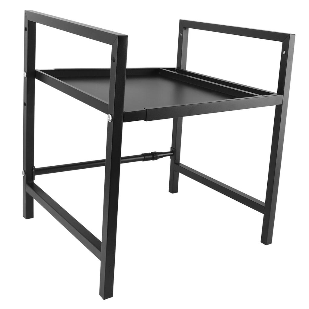 Microwave Oven Rack Carbon Steel Expandable Microwave Stand Countertop Utensils Shelf for Home Kitchen Single Layer