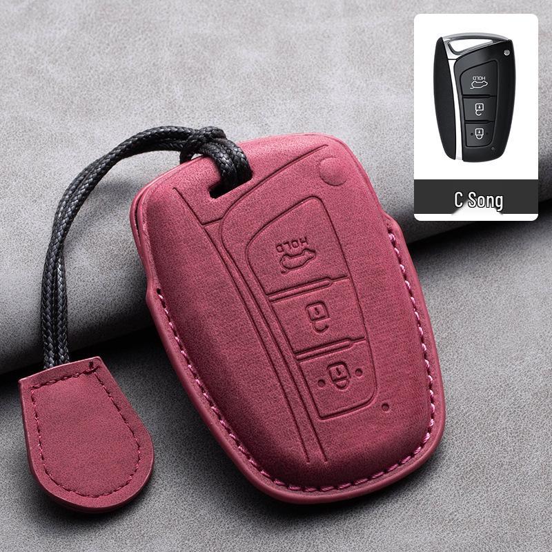 Nyckelfodral i läder för Hyundai: Kompatibel med IX35, Elantra, Mistra, Veloster, IX25, Verna